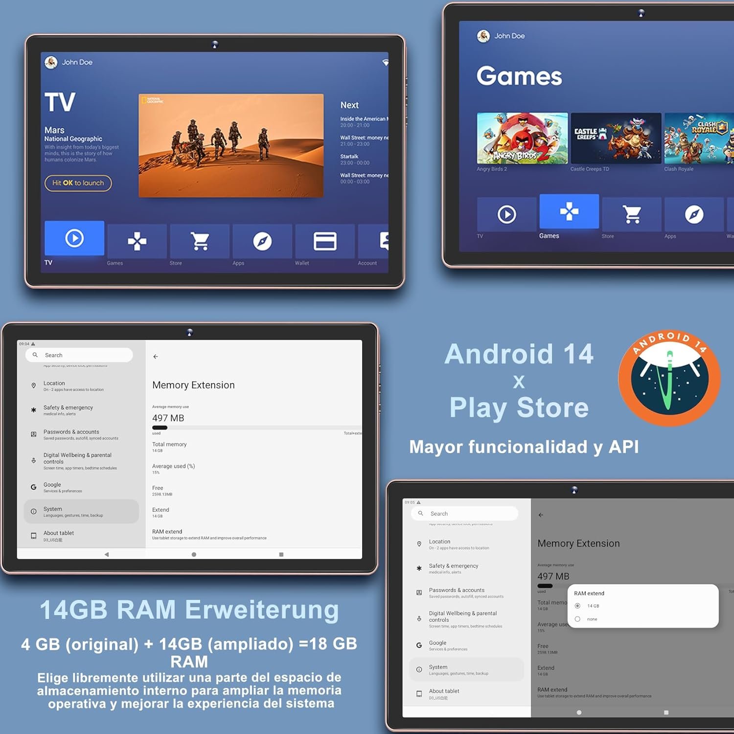 Планшет 10.1" DMOAO D3 4+14/128Gb 8 ядер Android 12 6000 mAh Розовый, фото №4