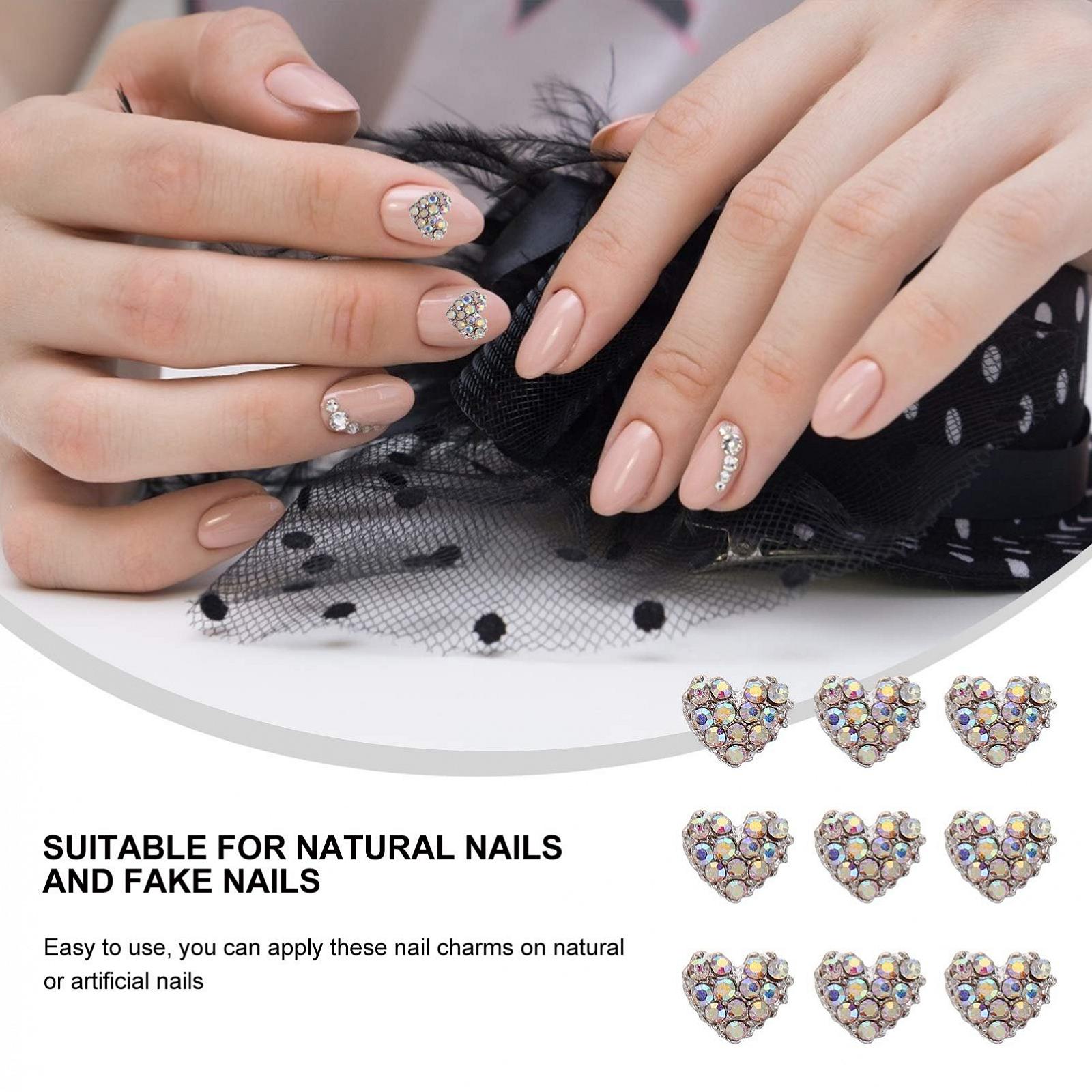 Стрази для нігтів Прикраса Серце 3D Кристал Блискучі, фото №5