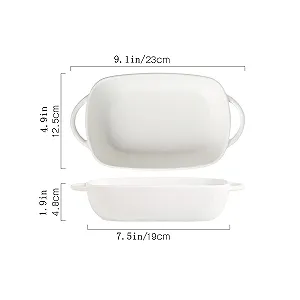 Керамічна форма для запікання прямокутна (B) для лазаньї та кексів, подвійні ручки synthetic.ua - Фото 1