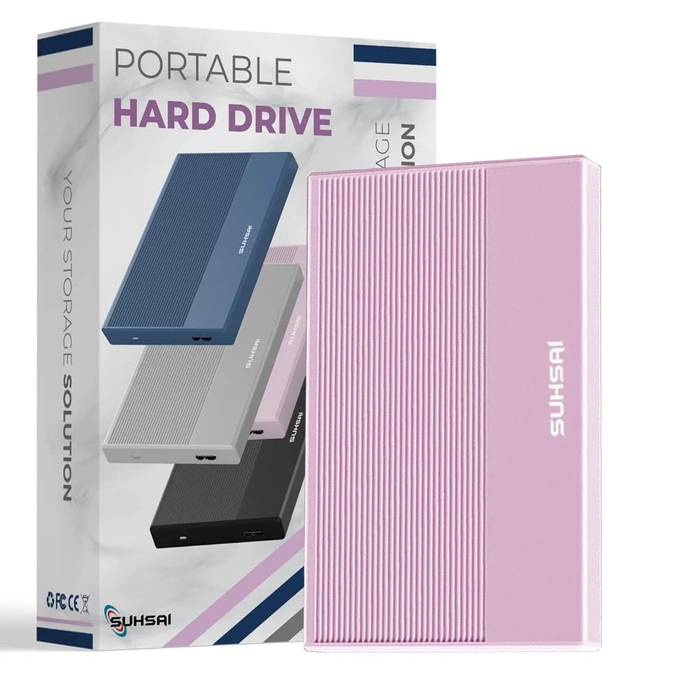 Зовнішній жорсткий диск SUHSAI 1TB USB 3.0 Рожевий, фото №1 Зовнішній жорсткий диск SUHSAI 1TB USB 3.0 Рожевий, фото №1