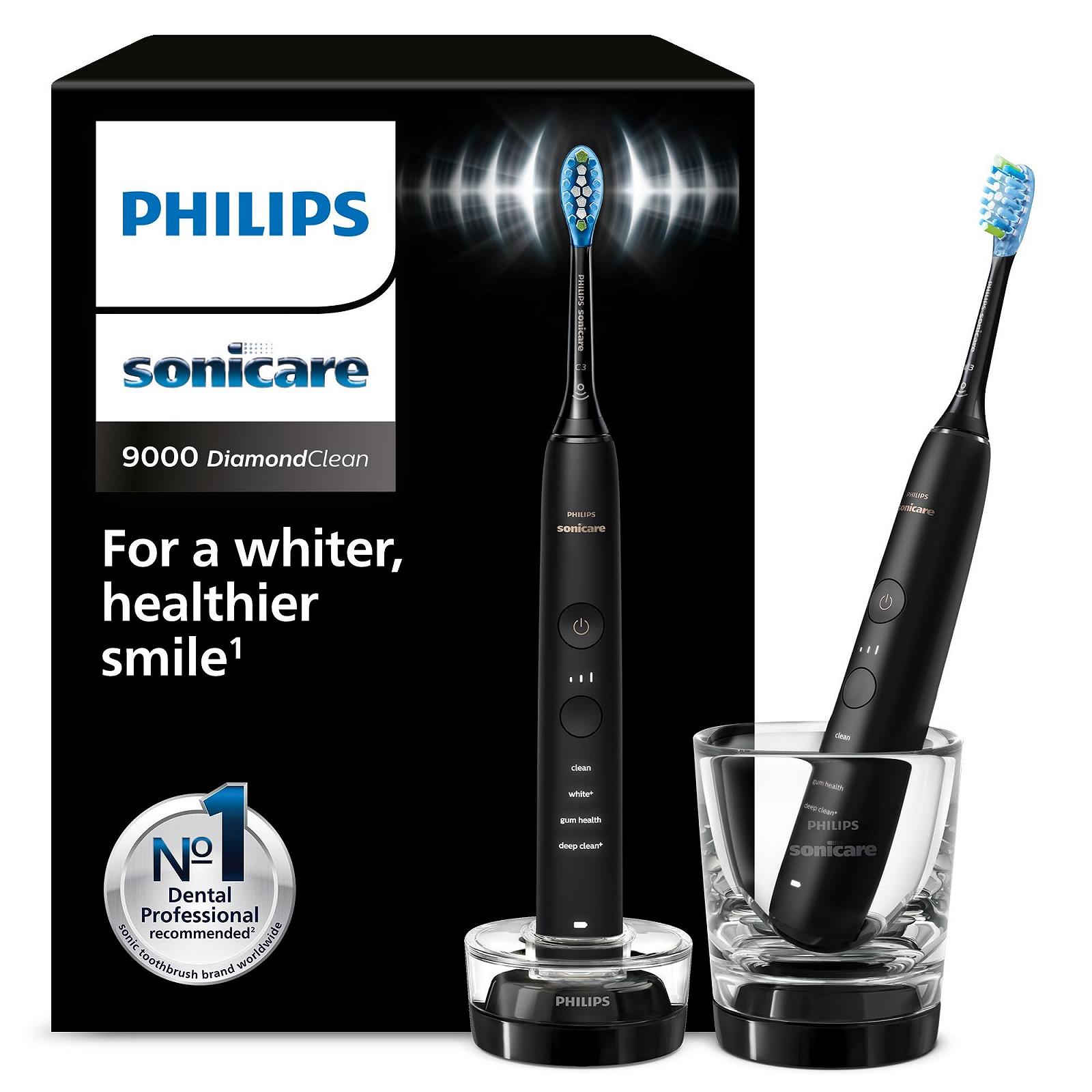 Зубна щітка електрична Philips Sonicare DiamondClean 9000 HX9914/54, 2 шт, чорний + чорний, фото №1