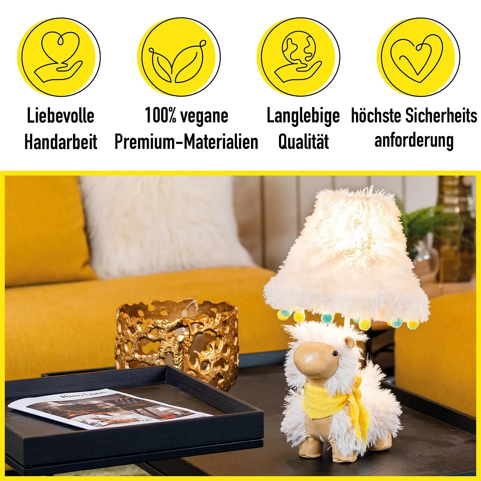 Настільна лампа Happy Lamps Alma LED декоративна ручної роботи 48 см Біла, фото №6