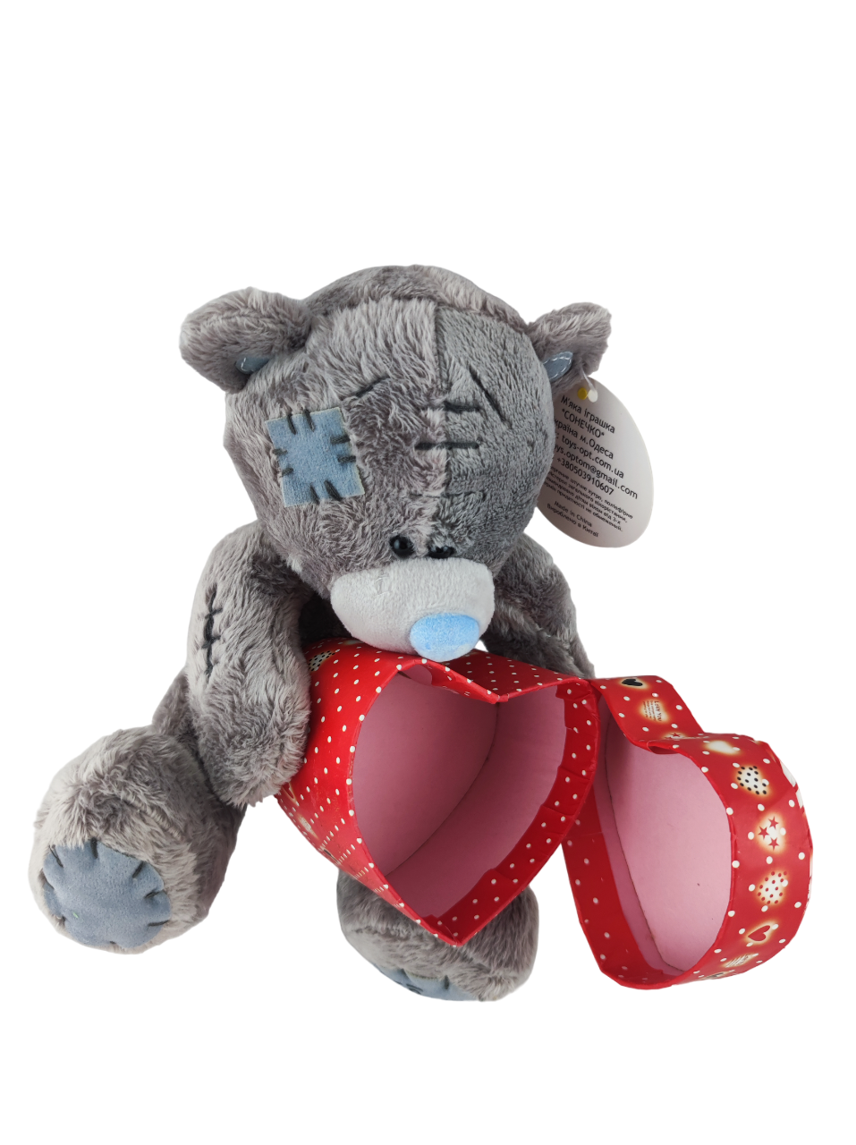 Мягкая игрушка Мишка Тедди с подарочной коробкой красное Сердечко 20см 159584, фото №2