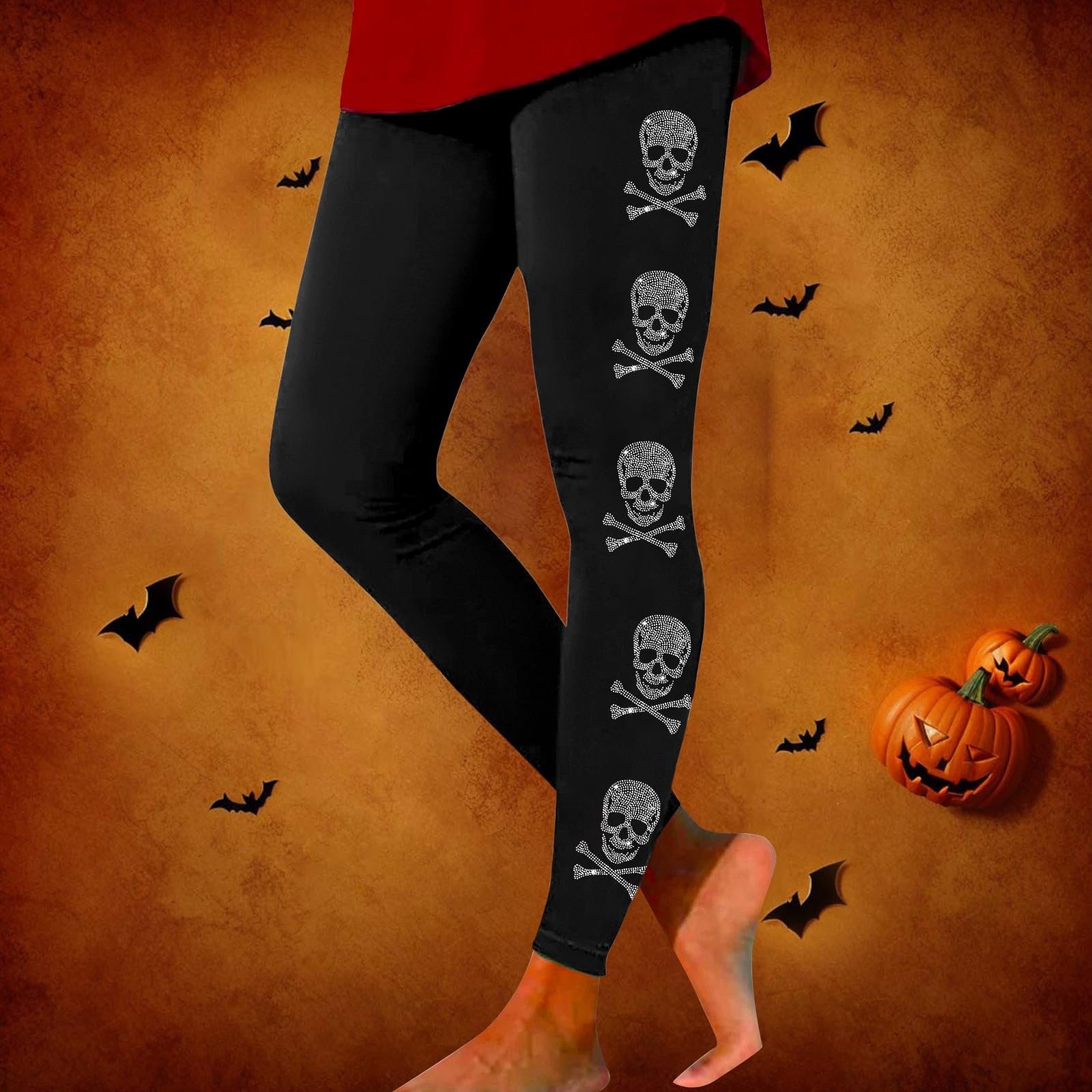 Спортивні Жіночі довгі непрозорі Для йоги Halloween принт Спортивні легінси Легінси з високою талією Фестивальні смішні легінси Жіночі еластичні спортивні Для йоги Тренувальні Halloween, фото №2