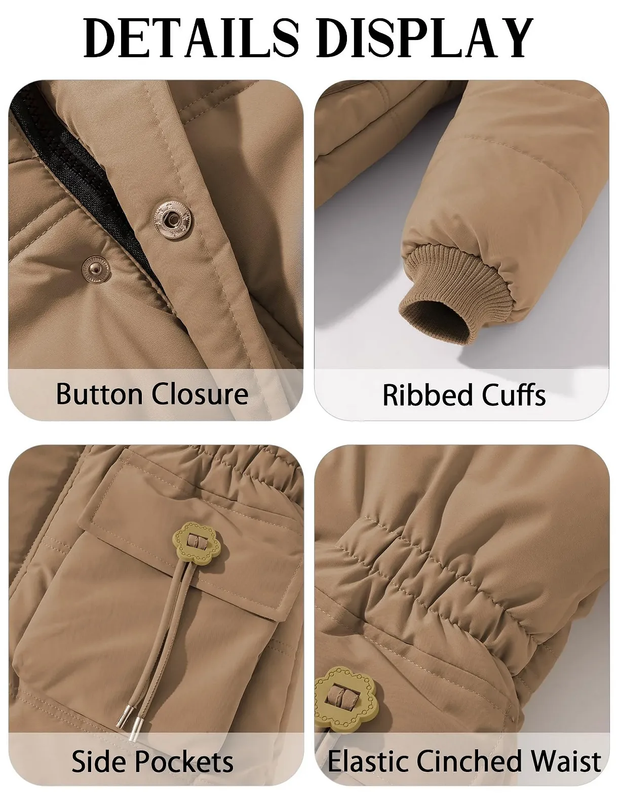 Зимове пальто SEAUR для дівчаток, зимова куртка, фото №5