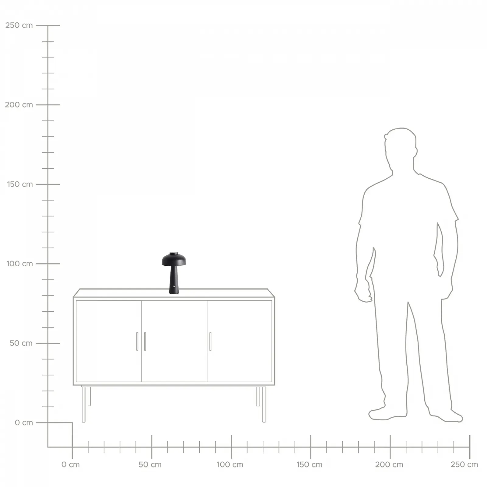 Настільна лампа Beliani Agusan LED Металева Чорна з функцією димування Акумуляторна Бездротова у формі гриба, фото №9
