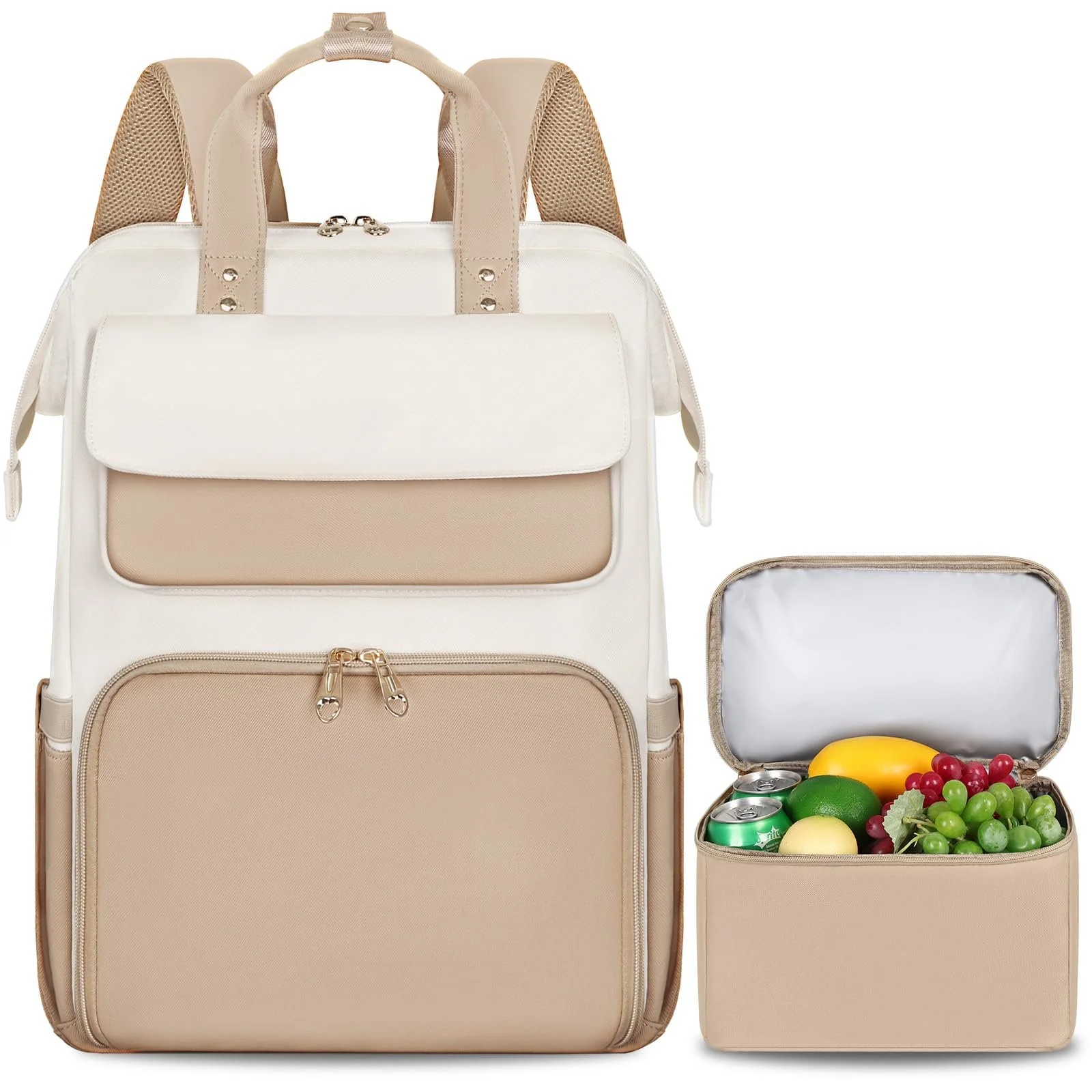 Рюкзак для ноутбука BERTASCHE Lunch 15.6" з термосумкою Хакі-бежевий, фото №1 Рюкзак для ноутбука BERTASCHE Lunch 15.6" з термосумкою Хакі-бежевий, фото №1