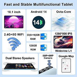 Планшет Ziovo Z118 10.1" (6+16)/128 ГБ 8-ядер 8000 мА·ч Android 14 Черно-голубой цена на synthetic.ua - Фото 1 Планшет Ziovo Z118 10.1" (6+16)/128 ГБ 8-ядер 8000 мА·ч Android 14 Черно-голубой synthetic.ua - Фото 1