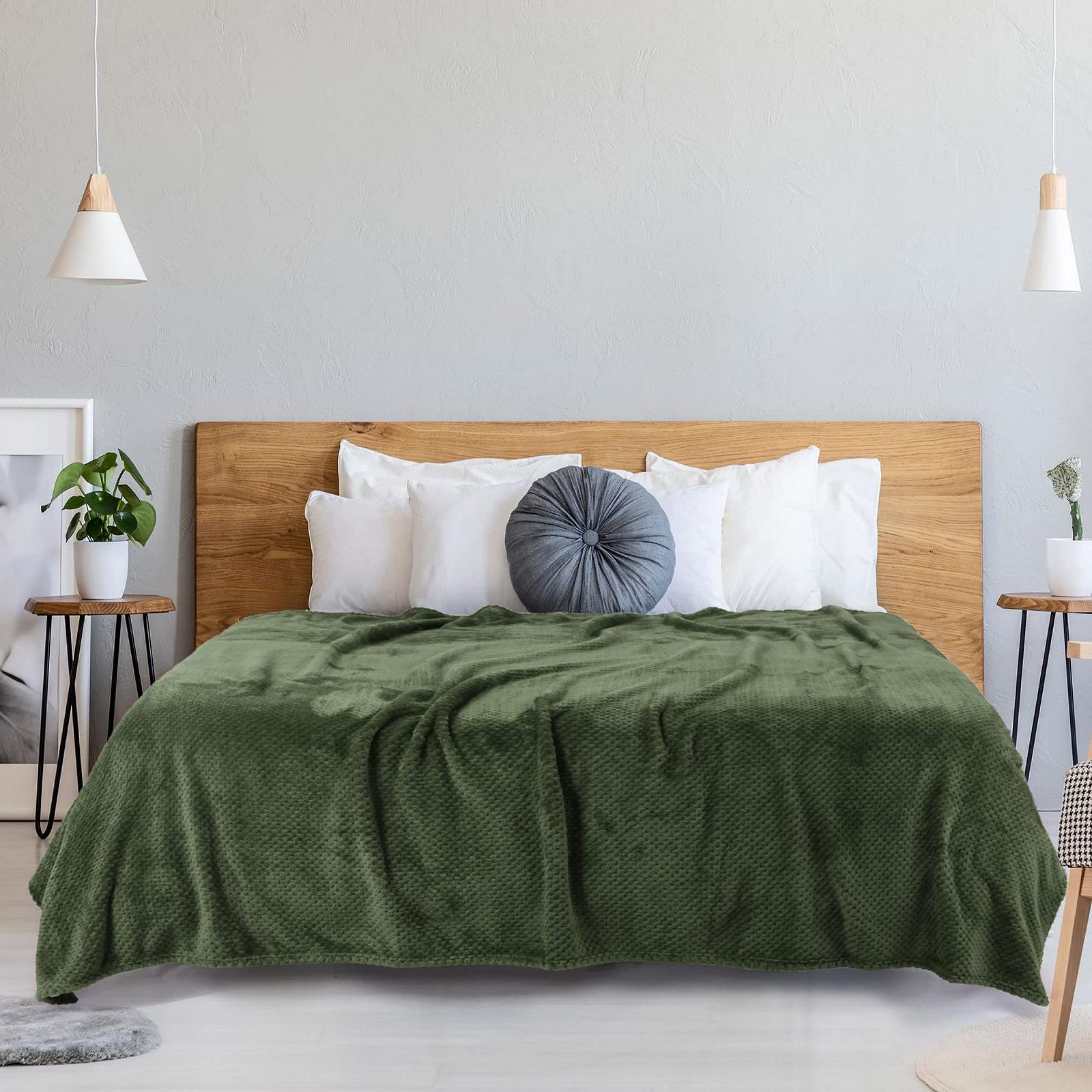 Покривало Флісове sourcing map Фланелеве Оливково-зелене, фото №3 Покривало Флісове sourcing map Фланелеве Оливково-зелене, фото №3