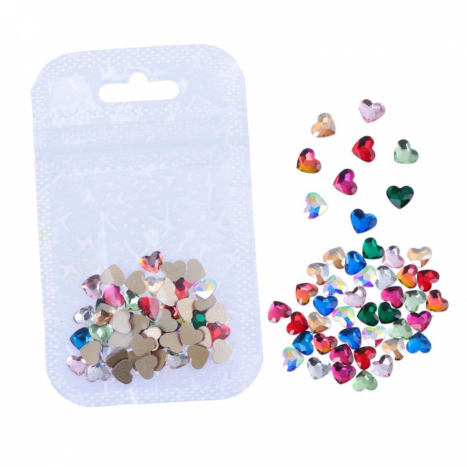 Стрази для нігтів Прикраса Серцеподібні 50 шт. прикраси для манікюру, фото №1