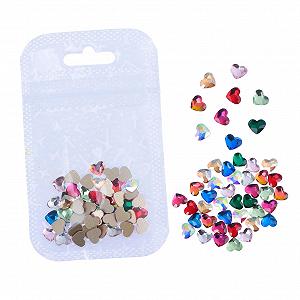 Стразы для ногтей Сердцевидные 50 шт. украшения для маникюра - Фото 1