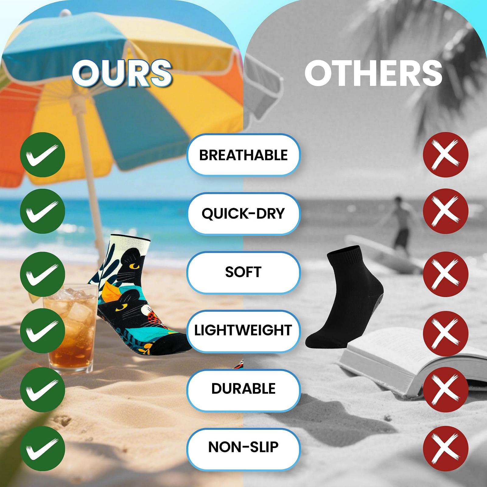 Носки-обувь Randy Sun для мужчин и женщин, пляжные носки для босиком, быстросохнущие пляжные носки с подошвой TPE для пляжного волейбола, серфинга, фото №6