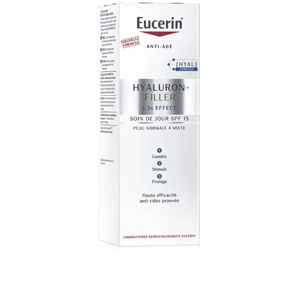 Денний крем Eucerin Hyaluron-Filler+ 3x Effect SPF15 для нормальної та комбінованої шкіри 50 мл, фото №2 Денний крем Eucerin Hyaluron-Filler+ 3x Effect SPF15 для нормальної та комбінованої шкіри 50 мл, фото №2