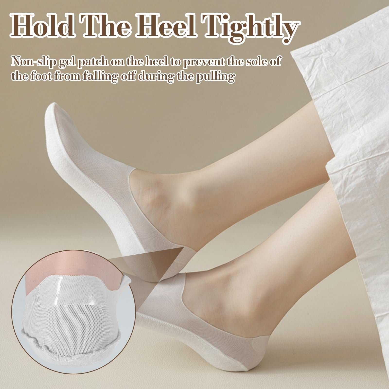 Женские носки-следки Ультра Невидимые Носки Без следа Балетки Невидимые Женские Носки Дышащие Носки-следки Носки для кроссовок Летние Носки Женские Невидимые Носки для плоской подошвы Лоферы, 6 пар, фото №4