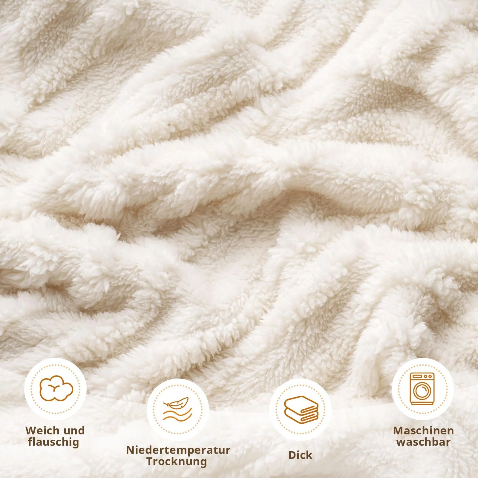 Покрывало Cuddly Fluffy для 4 сезонов, Мягкое флисовое покрывало, для кровати и дивана, Накидка на диван, Уютное, Микрофибра, Теплое покрывало для дивана (Кремовый, 150 x 200 см), фото №3 Покрывало Cuddly Fluffy для 4 сезонов, Мягкое флисовое покрывало, для кровати и дивана, Накидка на диван, Уютное, Микрофибра, Теплое покрывало для дивана (Кремовый, 150 x 200 см), фото №3
