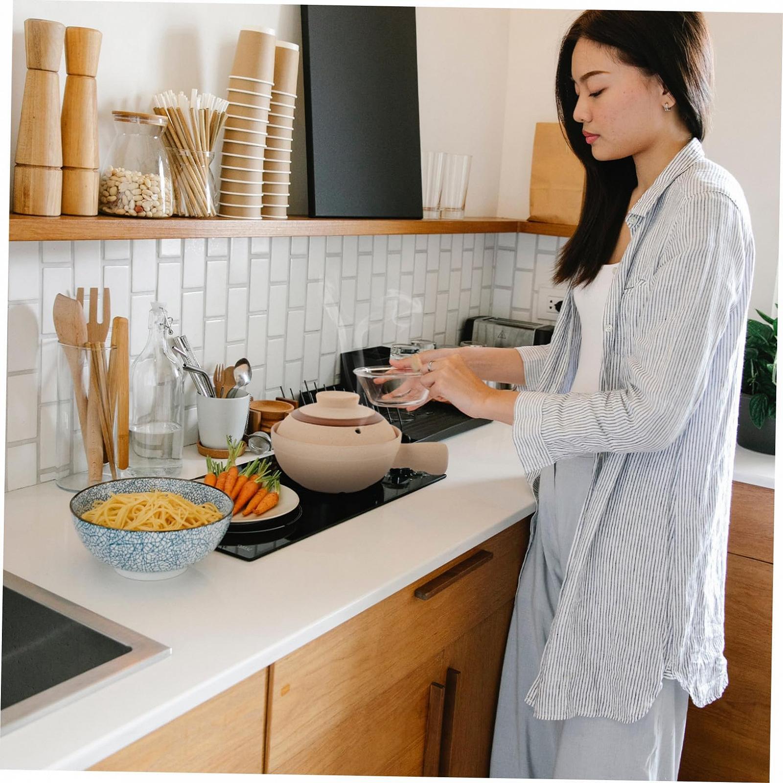 Кастрюля для запекания Gatuida Керамическая с крышкой и ручкой, фото №7