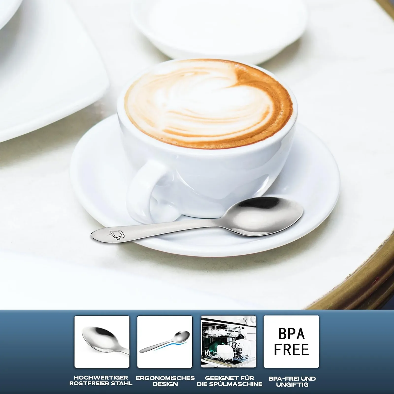 Ложки для еспресо Маленькі з нержавіючої сталі 24 шт 10 cm, фото №6