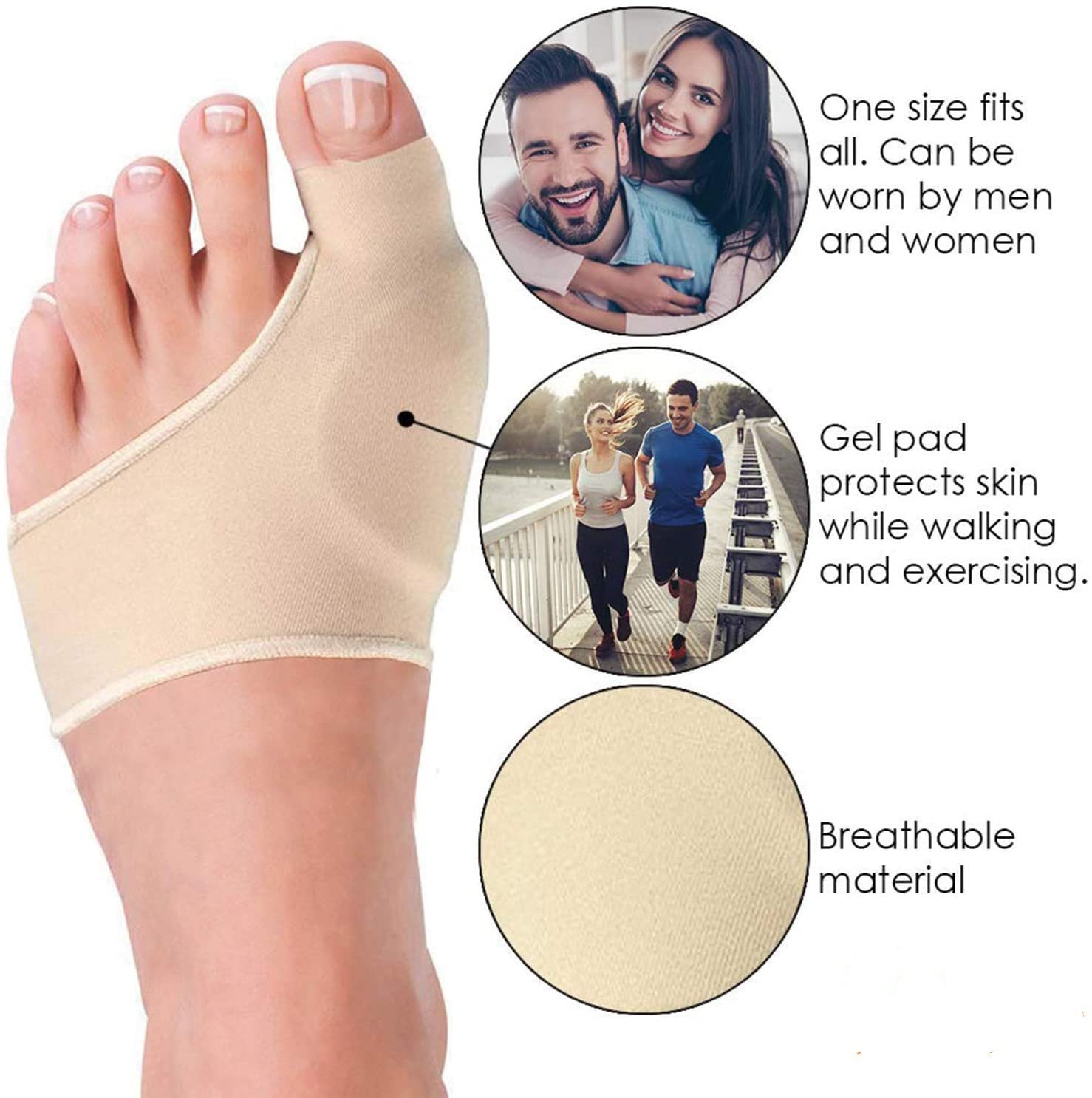 Роздільник для пальців Careforyou 2 пари Hallux Valgus Bunion Corrector Ортопедичний для кісток стопи, фото №1 Роздільник для пальців Careforyou 2 пари Hallux Valgus Bunion Corrector Ортопедичний для кісток стопи, фото №1