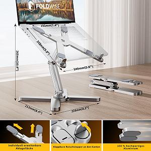 Подставка для ноутбука FoldWise X, алюминиевая, вращающаяся на 360

градусов, складная, регулируется по высоте и углу, прочная, портативная, для ноутбуков 11-18 дюймов synthetic.ua - Фото 1