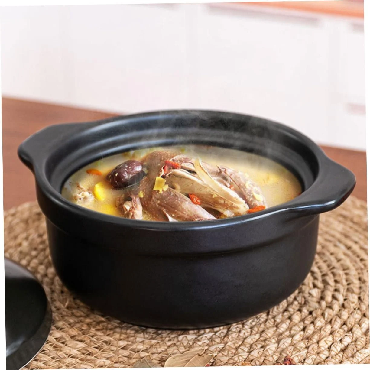 Керамічна каструля з кришкою, антипригарне покриття, подвійна ручка, фото №7