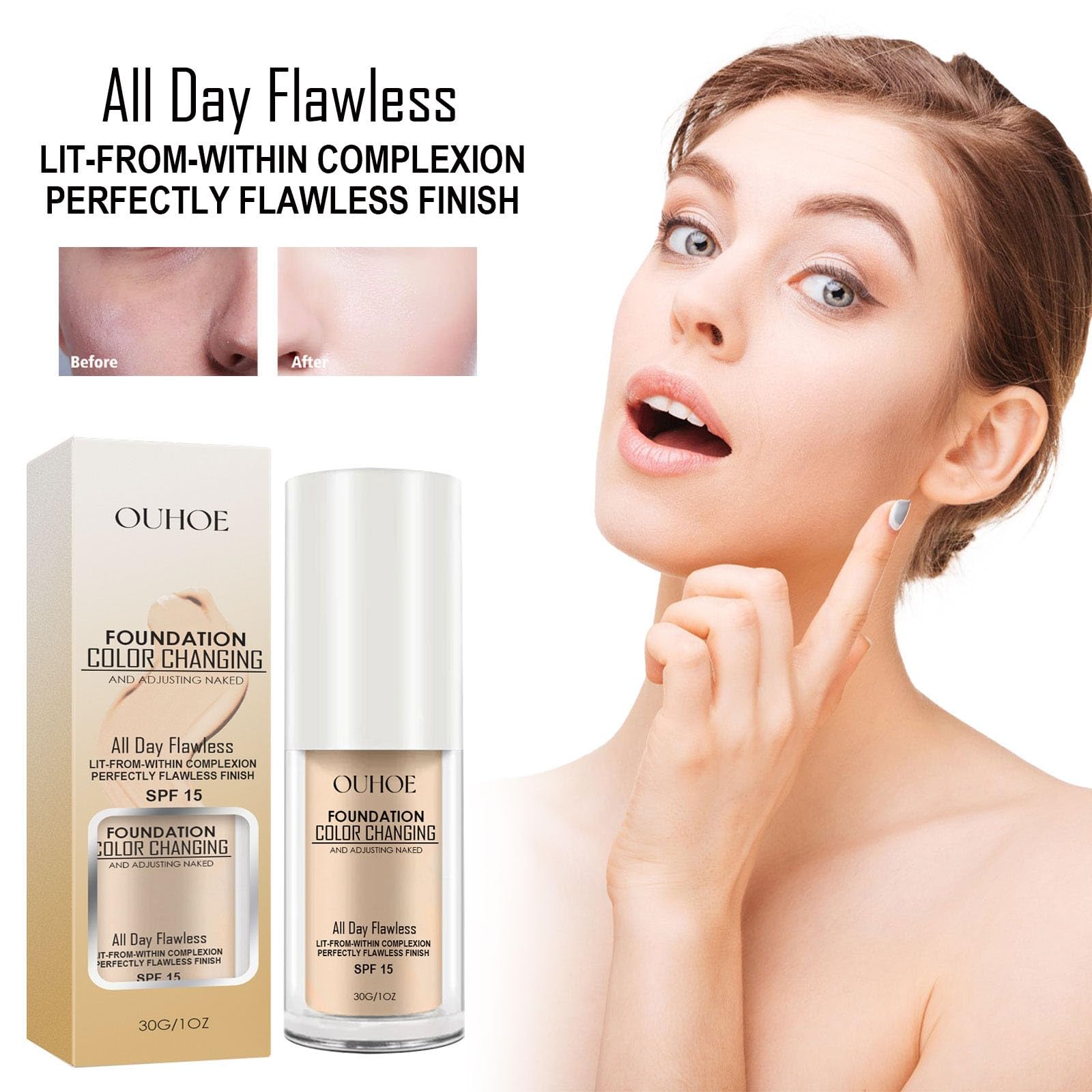 Рідка основа для макіяжу Colour Changing 30 г SPF 15 матова, фото №3