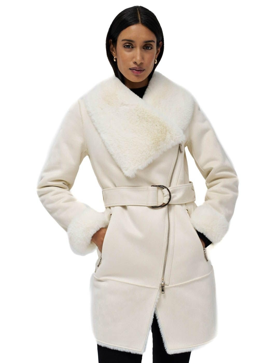 Жіноче пальто Salsa Jeans Замшеве з хутряним коміром, фото №1 Жіноче пальто Salsa Jeans Замшеве з хутряним коміром, фото №1