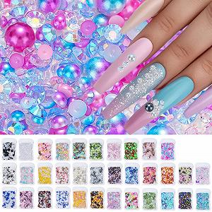 Напівкруглі перлини для нігтів з плоскою задньою стороною synthetic.ua - Фото 1