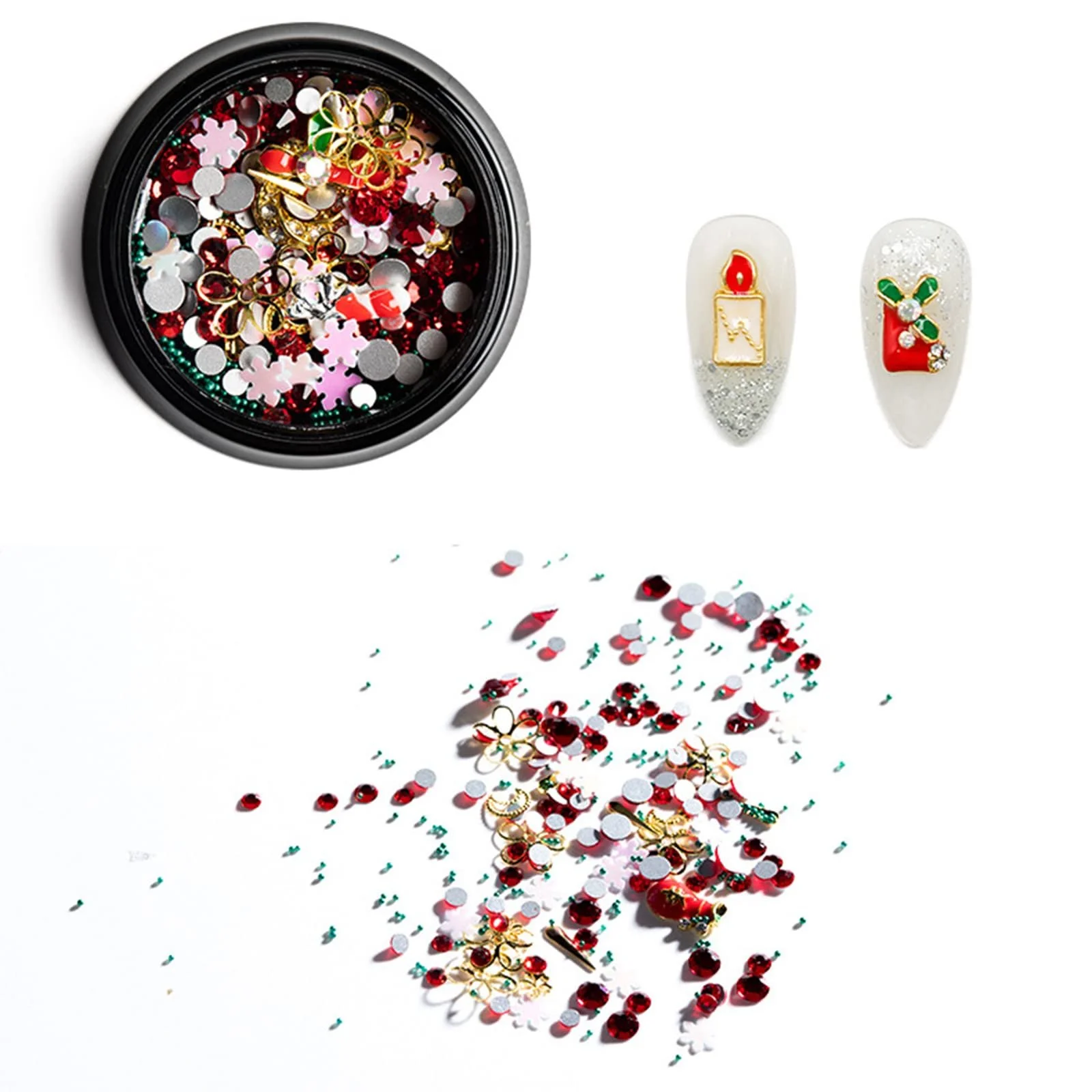 Стрази для нігтів Різні розміри 1 коробка Сніжинки-2, фото №3 Стрази для нігтів Різні розміри 1 коробка Сніжинки-2, фото №3