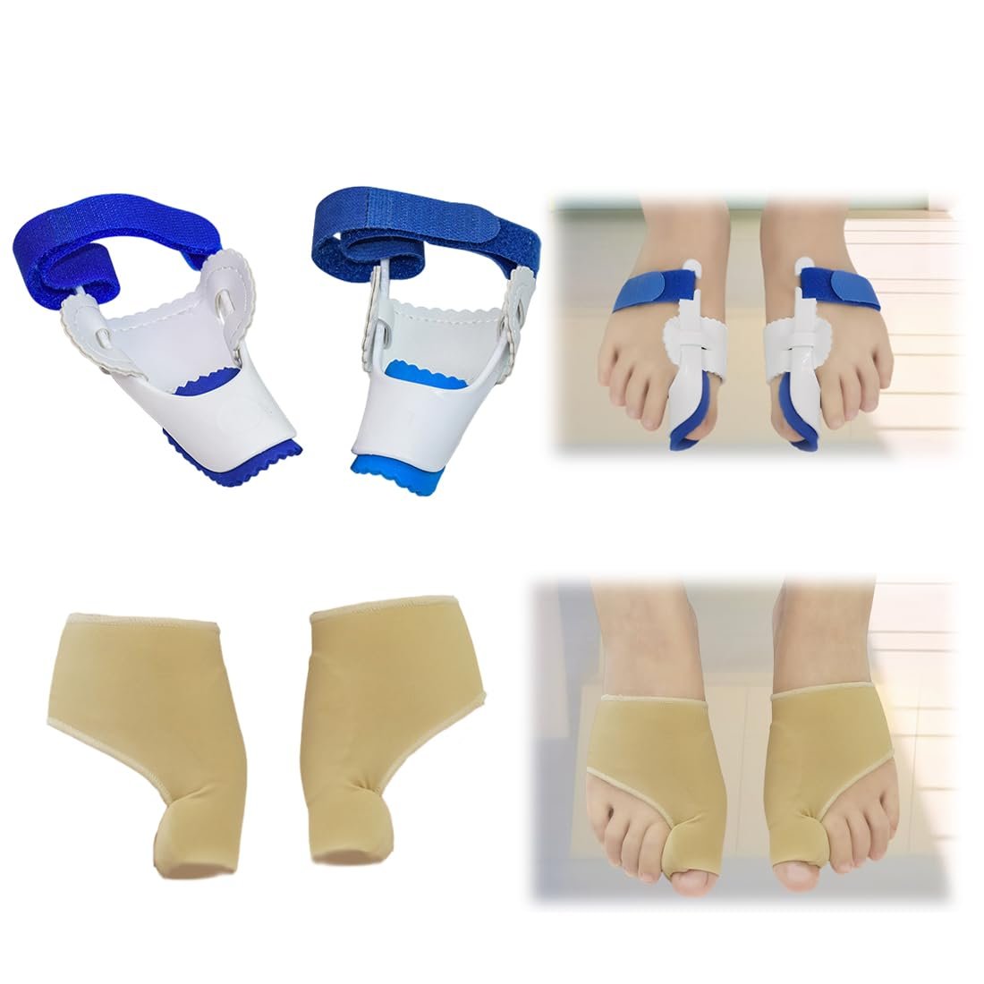 Шкарпетки Hallux Valgus (2 шт.) з силіконовими подушечками. Універсальний розмір для денного та нічного використання., фото №1