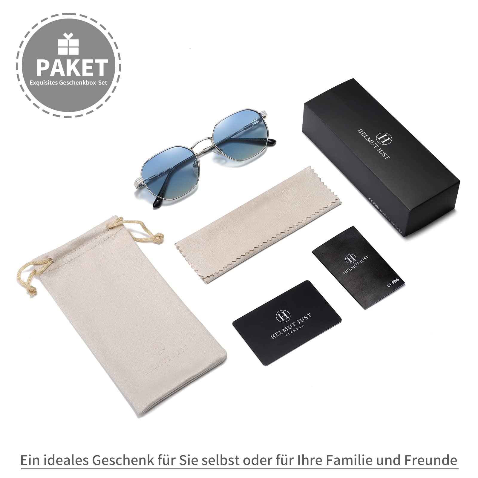 Сонцезахисні окуляри Чоловічі H HELMUT JUST Ультралегкі UV400 CAT 3 Ретро Металева оправа Поляризовані Унісекс, фото №6