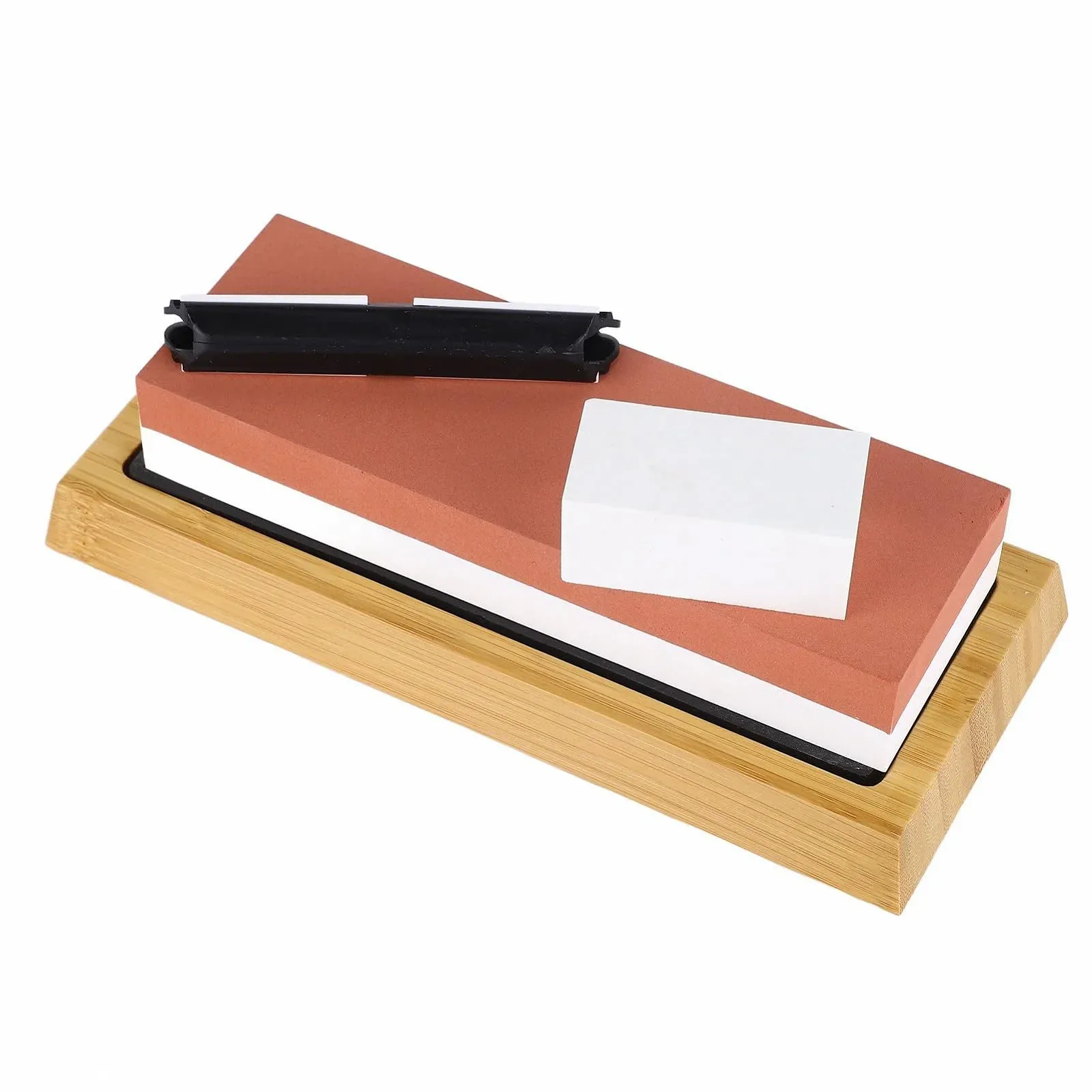 Точильний камінь зернистість 3000/8000 двосторонній з дерев'яною основою Червоно-білий, фото №8