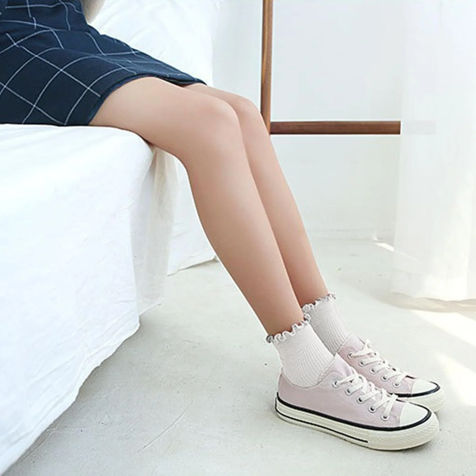 Носки DRESHOW Вязаные Хлопковые Носки-гольфы Женские Дышащие Повседневные Носки для Щиколоток для Девушек, фото №4