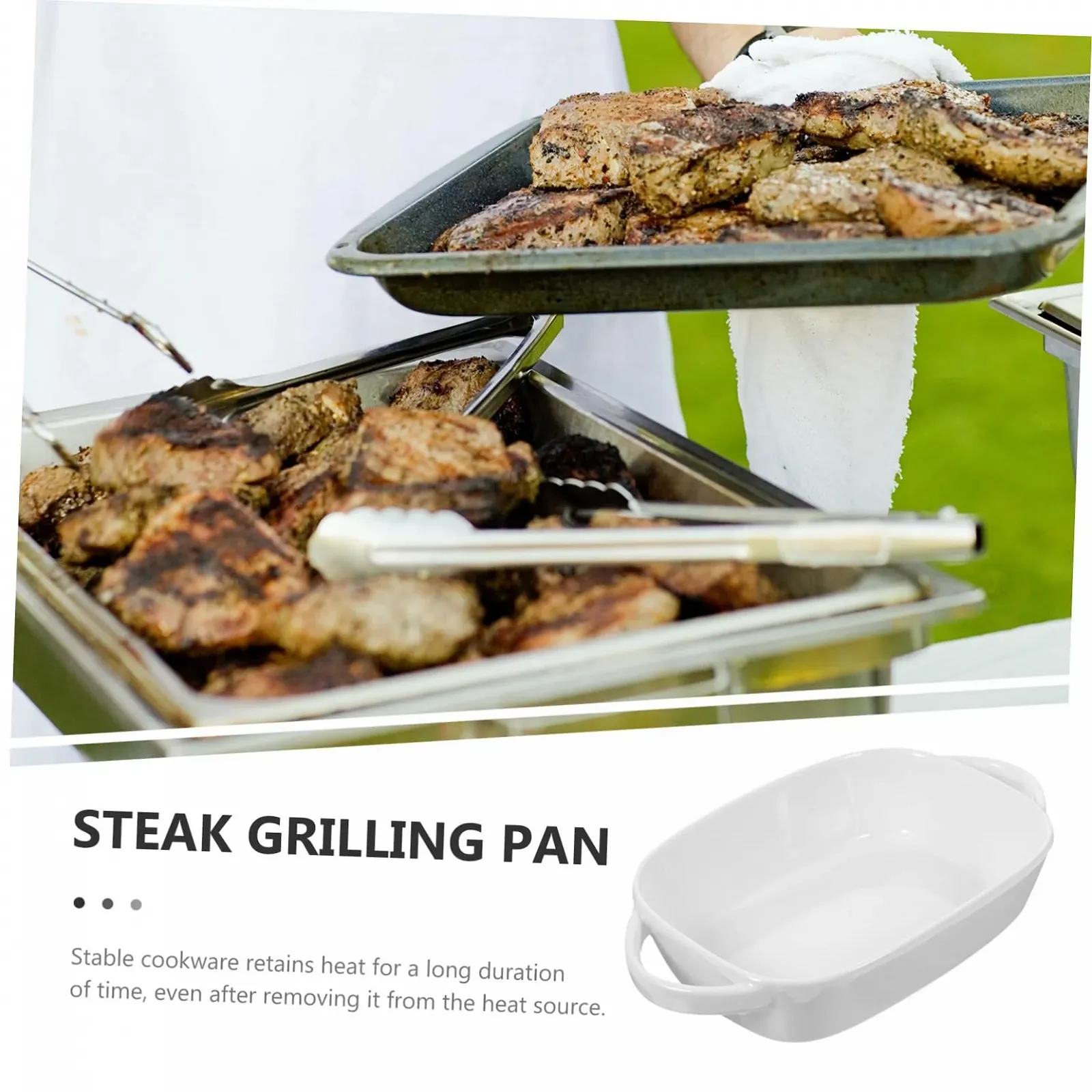 Форма для запекания керамическая прямоугольная с двойными ручками Белая, фото №3 Форма для запекания керамическая прямоугольная с двойными ручками Белая, фото №3