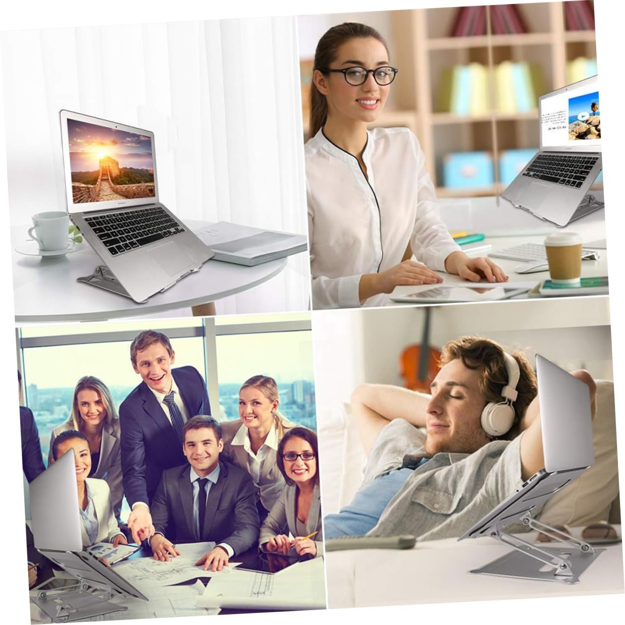 Підставка для ноутбука Vaguelly Faltbarer, алюмінієва, складана, портативна, з регульованою висотою, фото №3