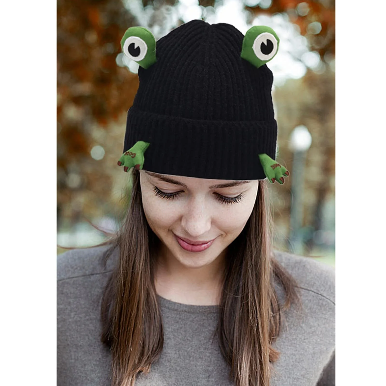 Шапка-біні В'язана Капелюх з мультяшним жабеням для дівчинки, ковбойський стиль, фото №7 Шапка-біні В'язана Капелюх з мультяшним жабеням для дівчинки, ковбойський стиль, фото №7