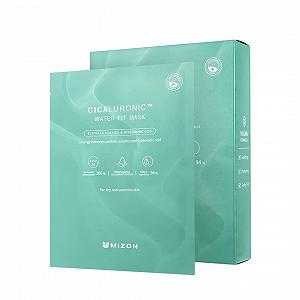 Маска для лица MIZON Cicaluronic Water Fit (10 масок) Успокаивающая, Увлажняющая, для чувствительной и сухой кожи, Веганская формула, Centella Asiatica и гиалуроновая кислота - Фото 1