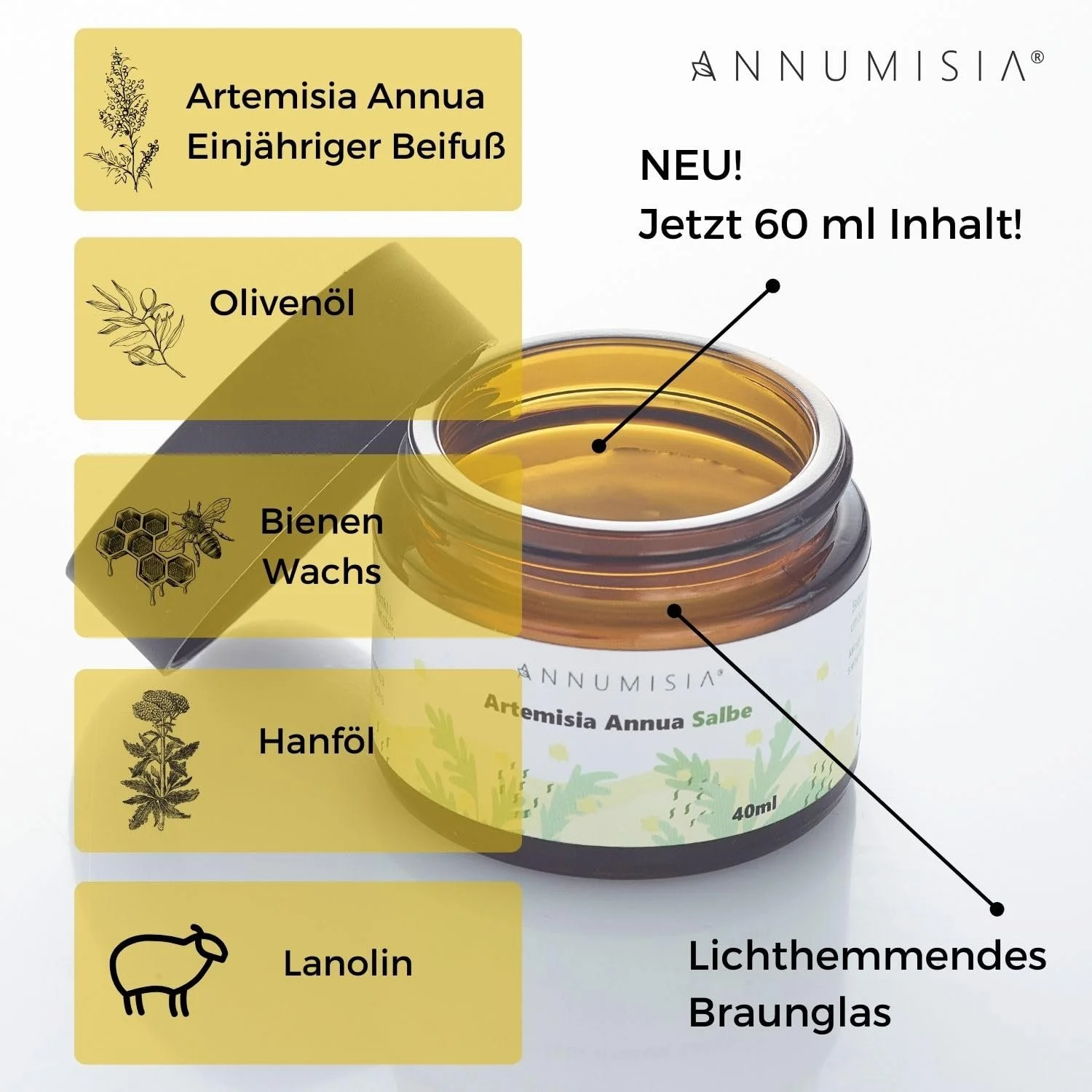 Мазь ANNUMISIA Artemisia Annua Ointment з полином та оліями 60 мл, фото №2