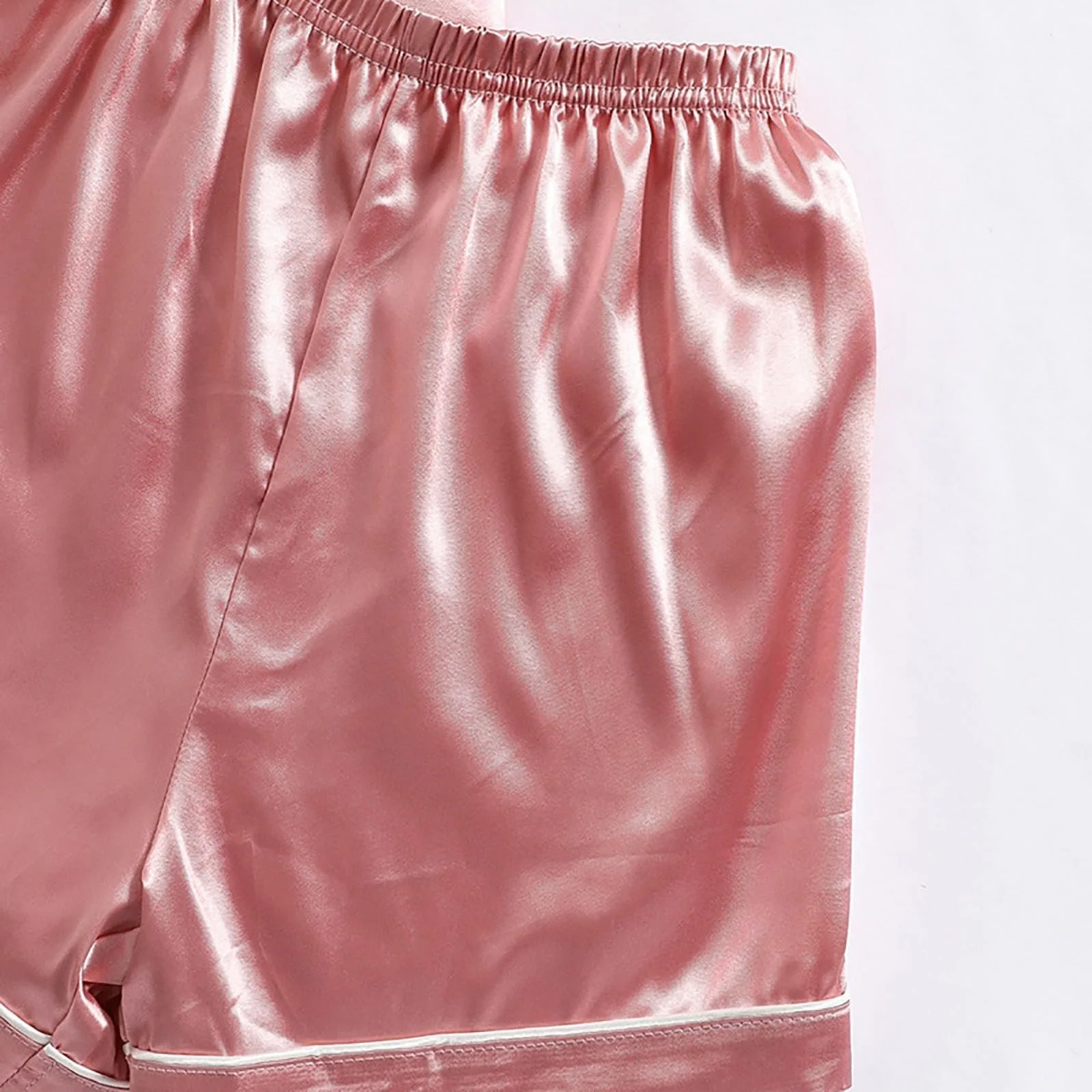 Комплект дитячої піжами на літо для хлопчиків та дівчаток, однотонний, атласний, імітація шовку, фото №7