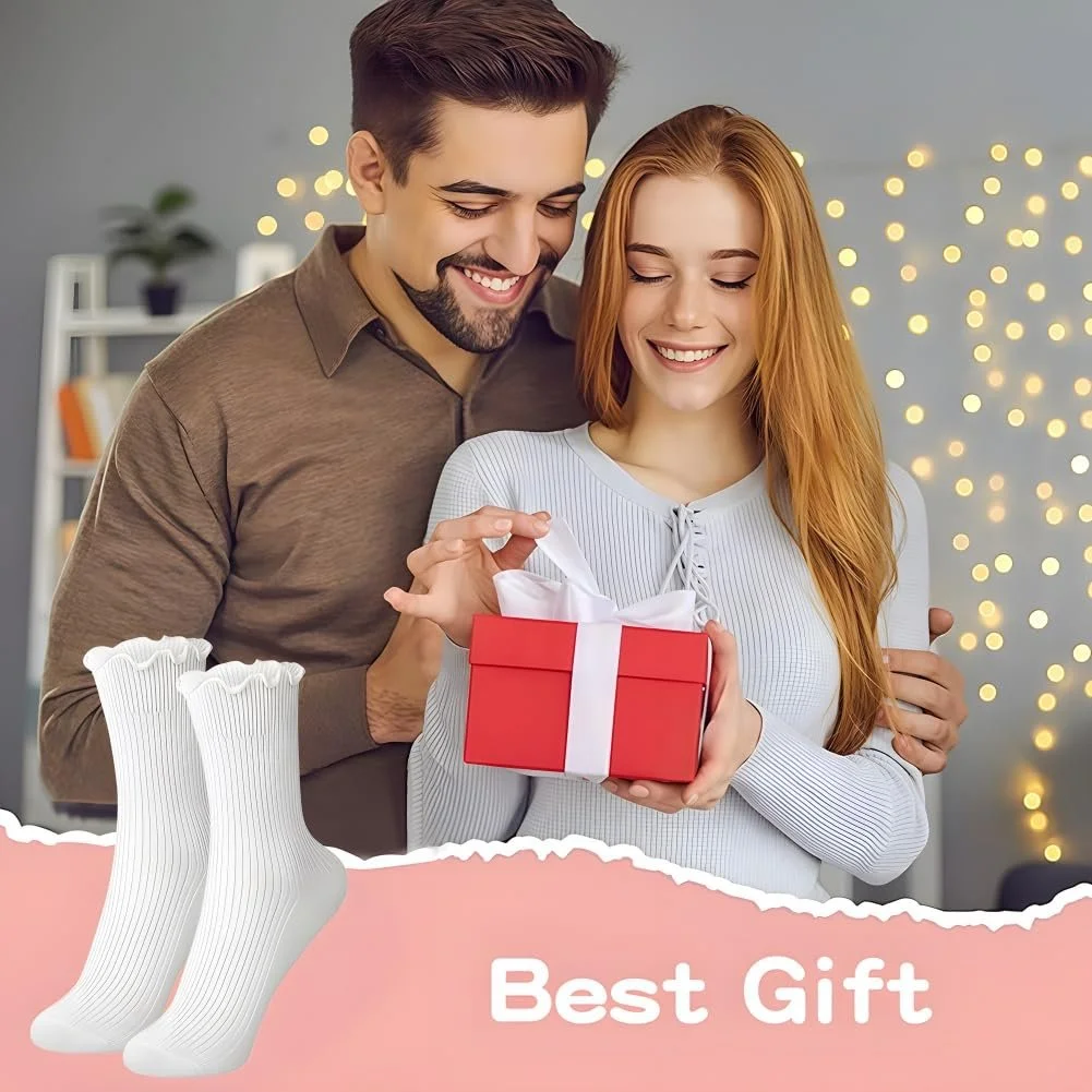 Носки с рюшами Хлопковые носки 4 пары Белый, фото №5 Носки с рюшами Хлопковые носки 4 пары Белый, фото №5