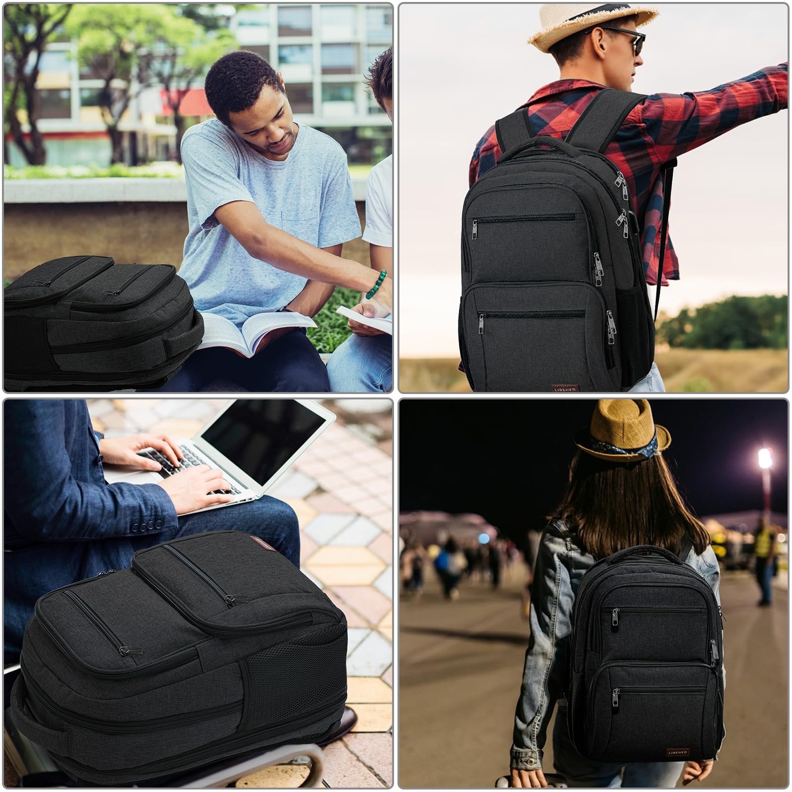 Рюкзак для ноутбука TSA 17.3" 25-40L водонепроникний з USB портом Grey, фото №7 Рюкзак для ноутбука TSA 17.3" 25-40L водонепроникний з USB портом Grey, фото №7