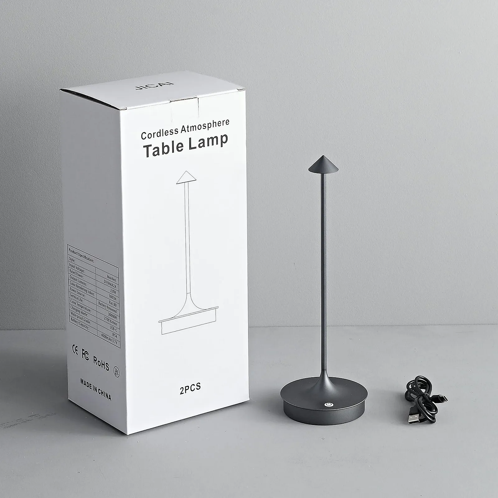 Настольная лампа Leomix LED беспроводная аккумуляторная 4000 мАч сенсорная диммируемая IP54, фото №9