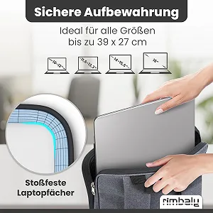 Рюкзак для ноутбука Water Resistant Shockproof USB Port Expandable Anthracite synthetic.ua - Фото 1