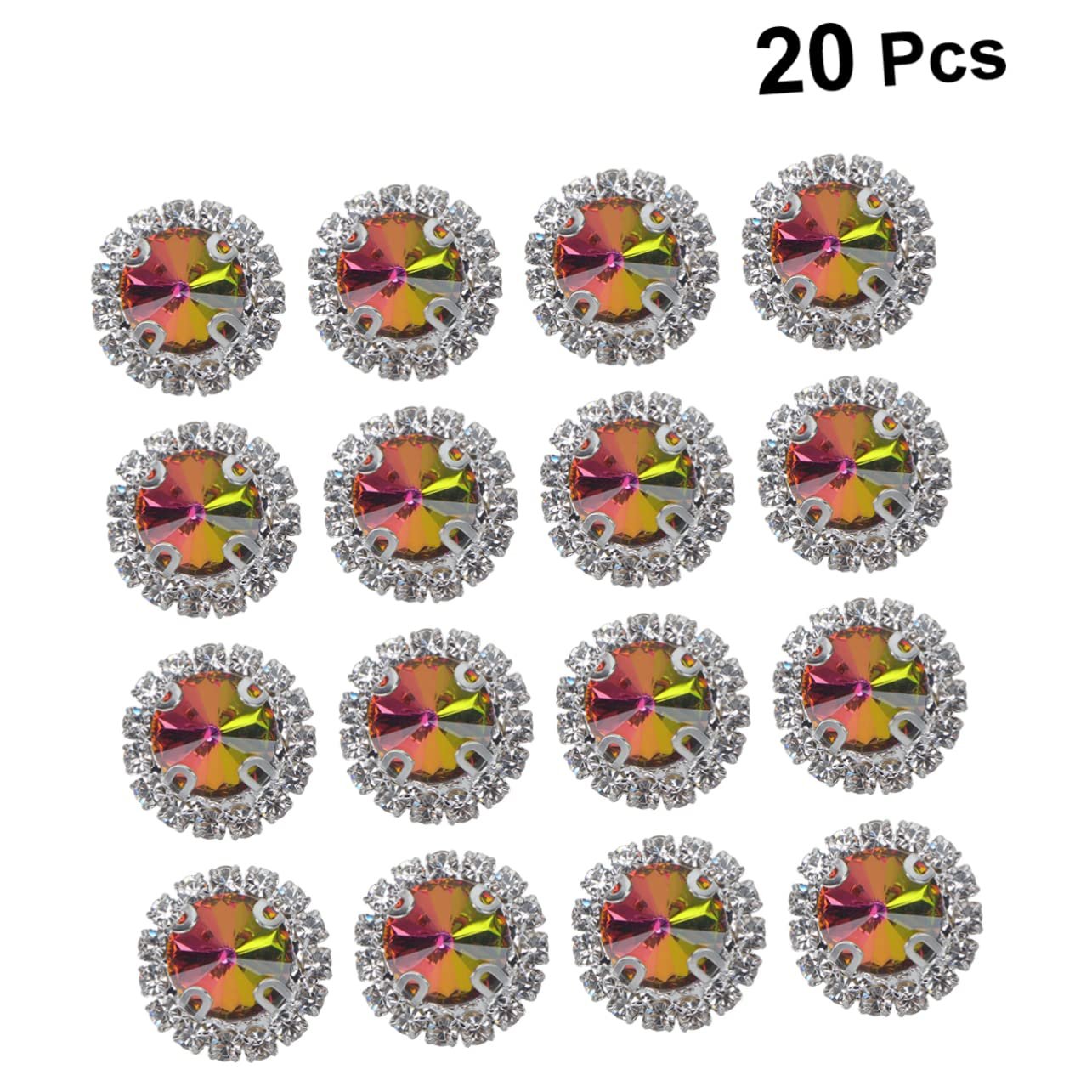 Стразы Плоские Operitacx Круглые Радужные 40 шт для рукоделия, свадебных и праздничных украшений, изготовления ювелирных изделий, чехлов для телефонов, скрапбукинга и прочего, фото №7