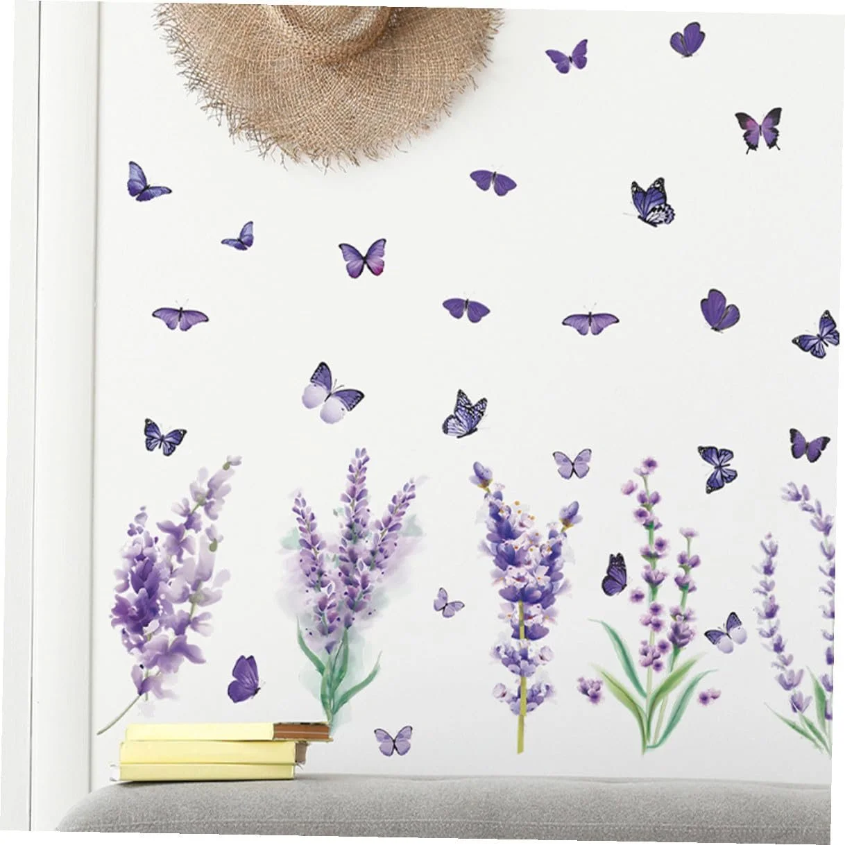 Наклейка на стіну Лаванда Квітковий візерунок Самоклеюча, фото №5