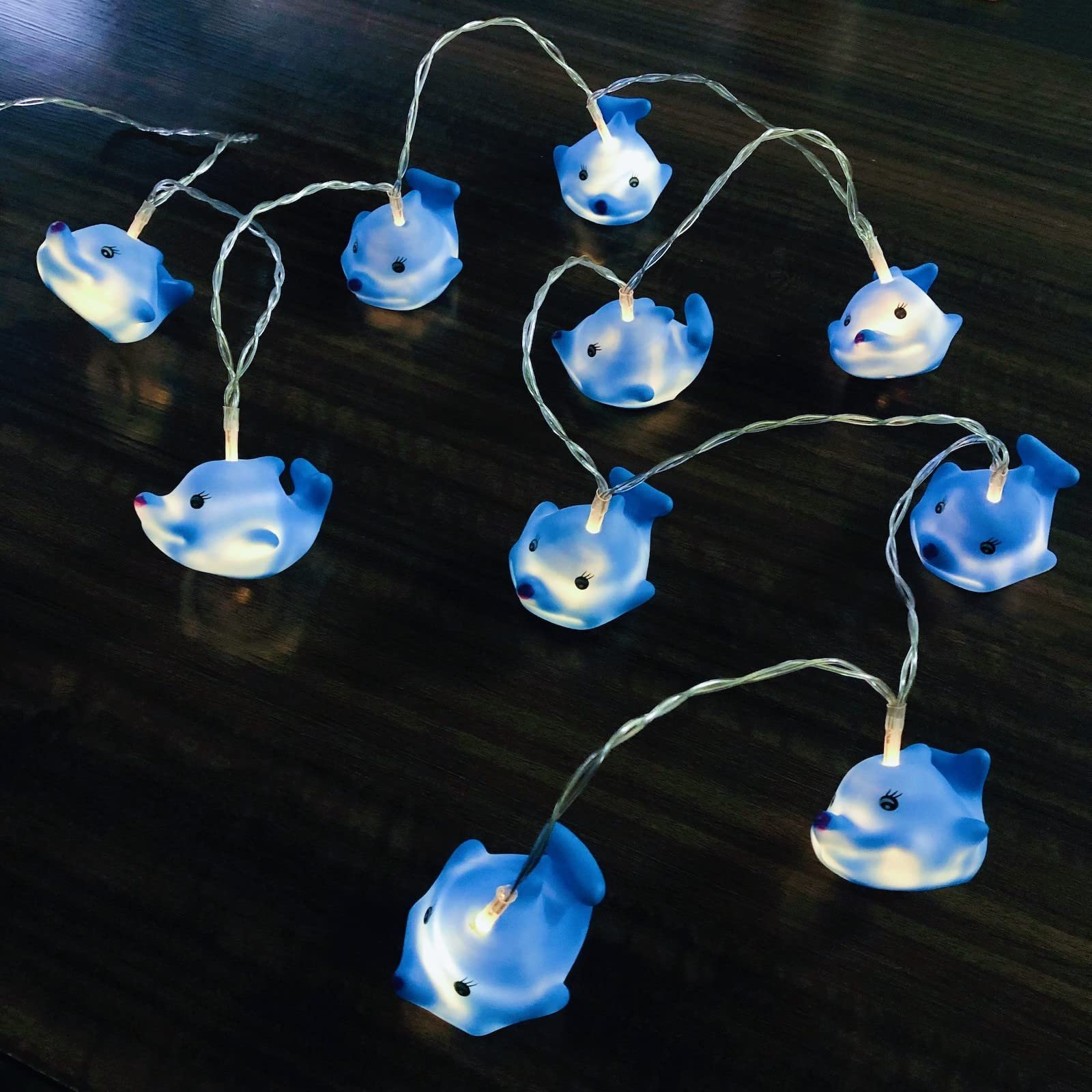 Гірлянда 10 LED Дельфін для дитячої кімнати, живлення від батарейок 1.65 м 10 LED, фото №1