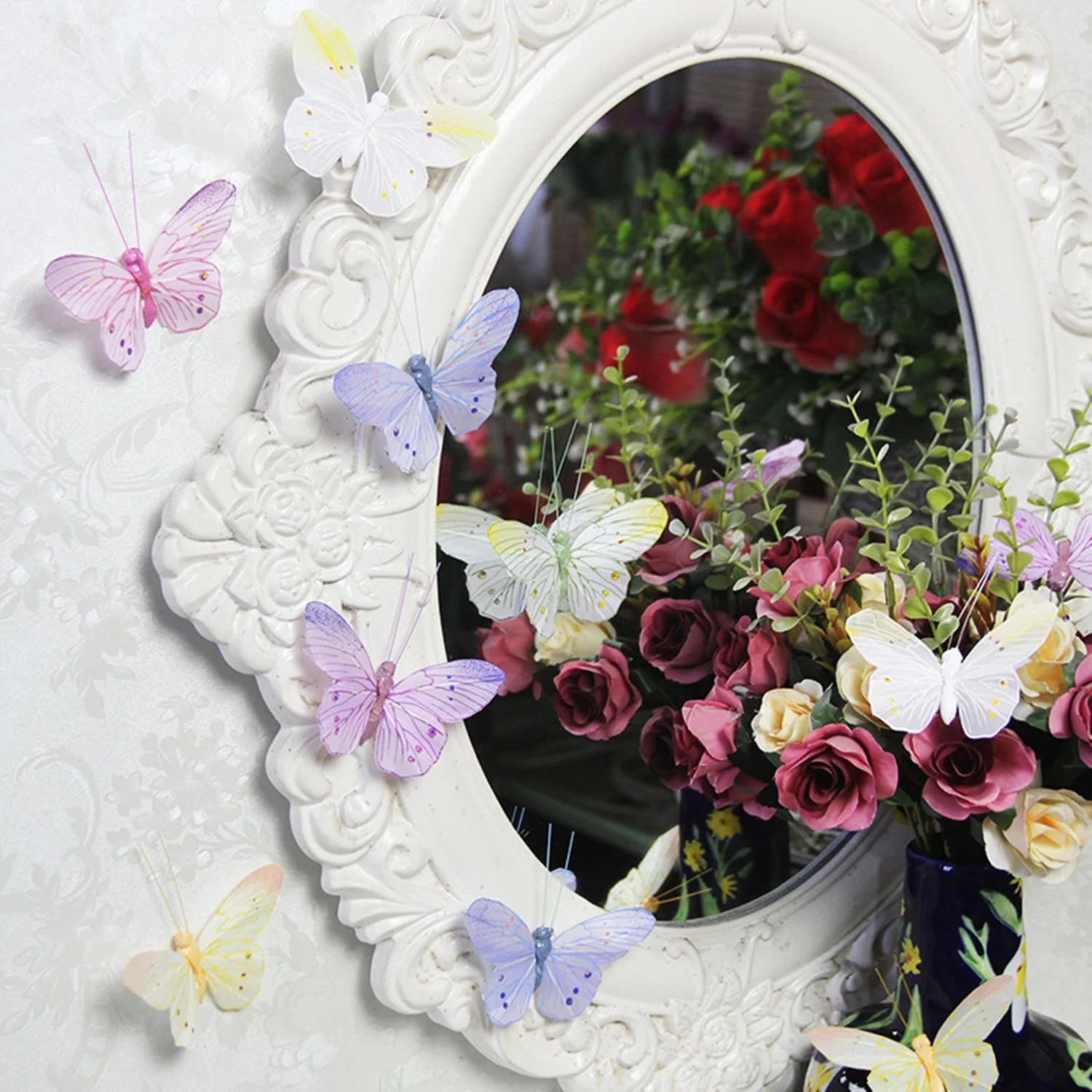 Наклейки для стін Feather Butterfly 3D Набір 6 шт. Кольорові, фото №3 Наклейки для стін Feather Butterfly 3D Набір 6 шт. Кольорові, фото №3