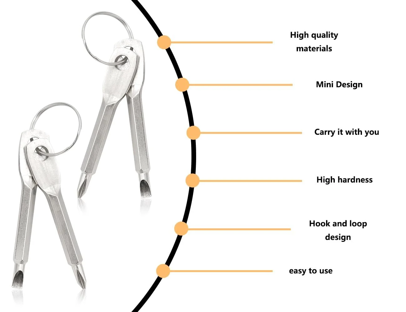 Викрутка KAPSING Mini Багатофункціональний Брелок Набір 2 Шт. З Хрестовою Та Прямою Портативний, фото №4