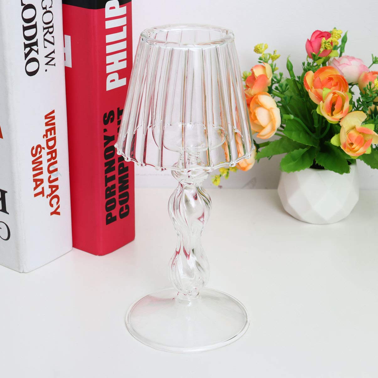Подсвечник BESPORTBLE Tea Light Glass Desk Lamp Shaped Hurricane Decoration, фото №6