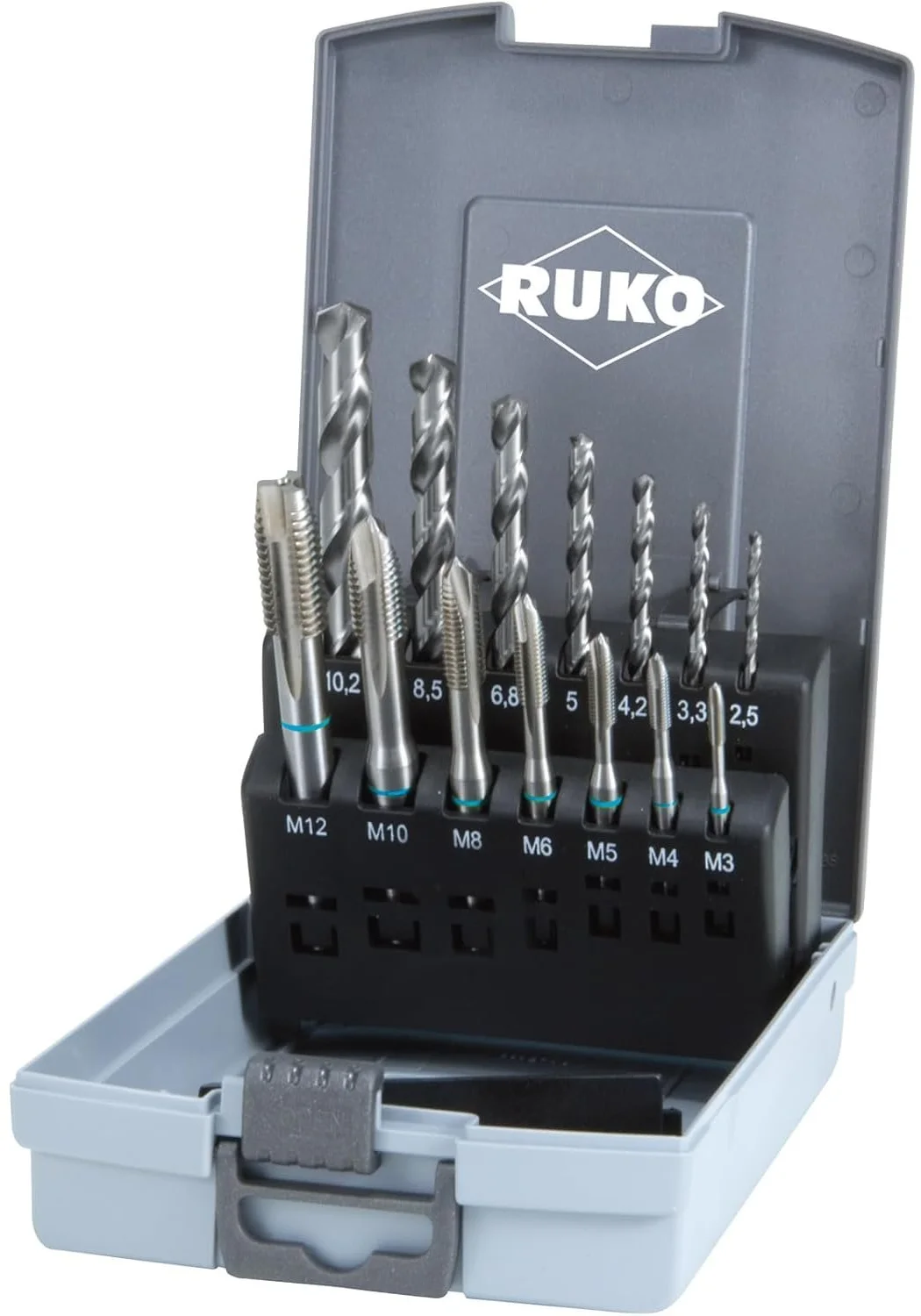 Набор сверл RUKO М3-М12 HSS тип В (14шт.), фото №1 Набор сверл RUKO М3-М12 HSS тип В (14шт.), фото №1