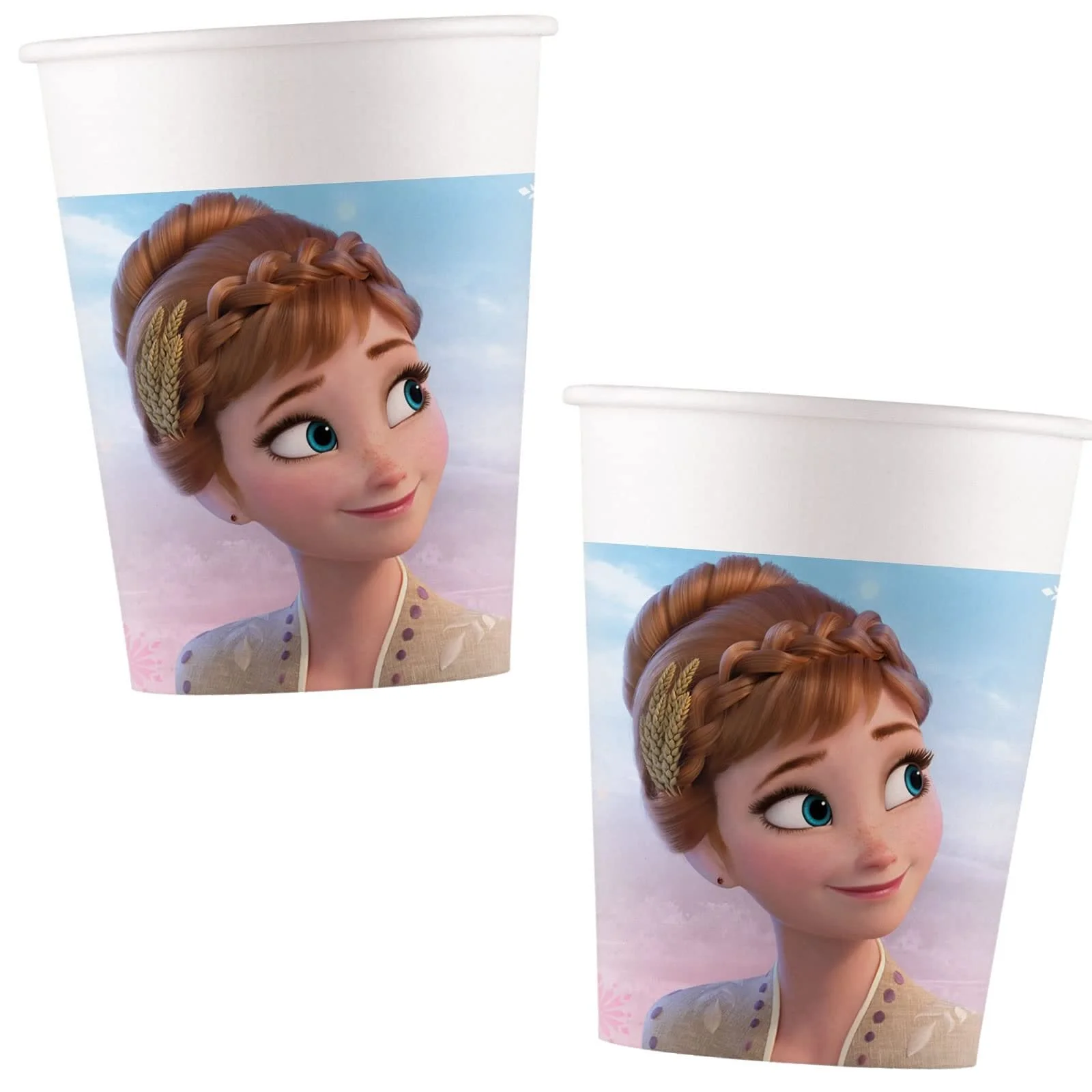 Набір посуду для вечірки Крижаний Вітер з тарілками, стаканами, серветками, прикрасами, без пластику, для дитячого дня народження Крижане серце Ельза Анна Олаф, фото №3